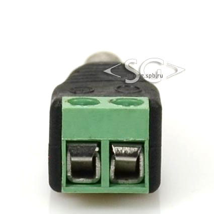 Разъем питания, штекер 5.5 x 2.1 mm, с клеммной колодкой